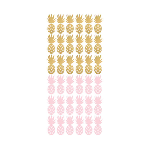 Muursticker met roze en gouden ananassen van Pöm