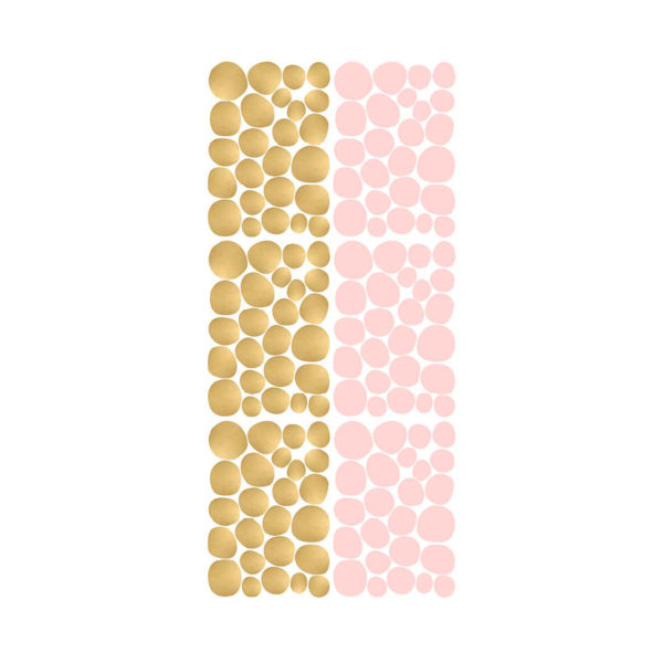 Muursticker met roze en gouden dots van Pöm