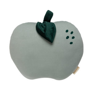 Groen kussen van Nobodinoz in de vorm van een appel