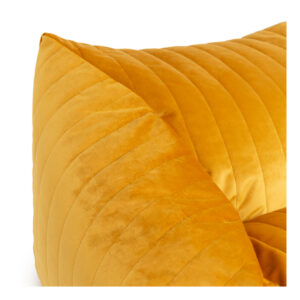 Nobodinoz chelsea velvet beanbag farniente yellow detail 2