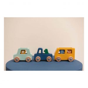 trixie wooden animal car set