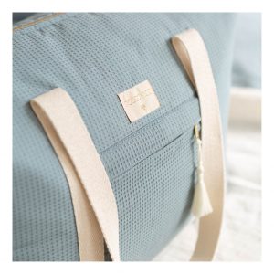 Nobodinoz maternity bag opera stone blue detail 2