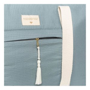 Nobodinoz maternity bag opera stone blue detail voorzakje